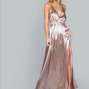 Dusty rose metallic gown - size small
